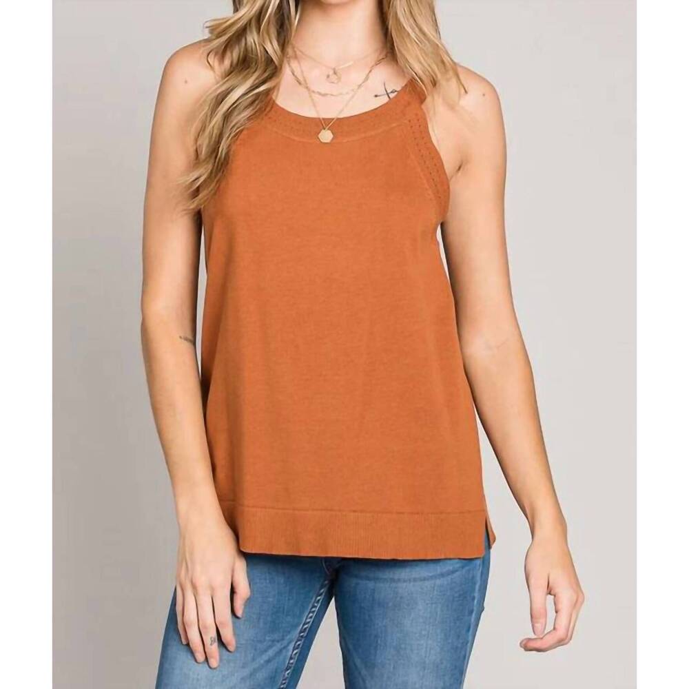 NEW HEYSON comfy layering sweater tank top in chestnut